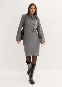 Vestido de punto de suave mezcla de viscosa con lazo