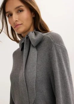 Vestido de punto de suave mezcla de viscosa con lazo