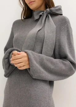 Vestido de punto de suave mezcla de viscosa con lazo