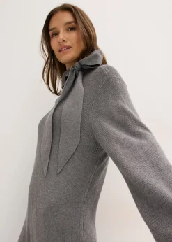 Vestido de punto de suave mezcla de viscosa con lazo