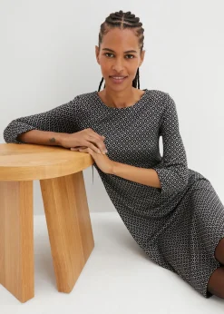 Vestido de Punto di Roma en mezcla de viscosa con estampado jacquard