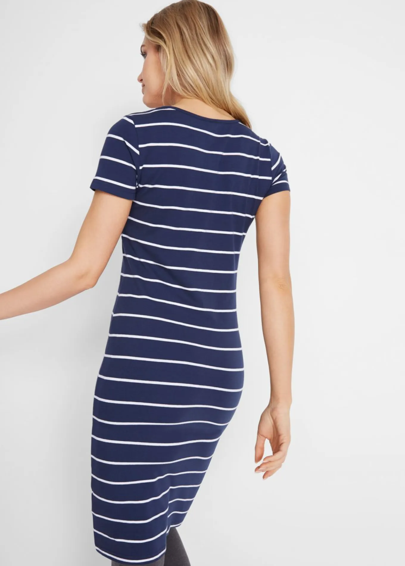 Vestido de punto elástico de manga corta
