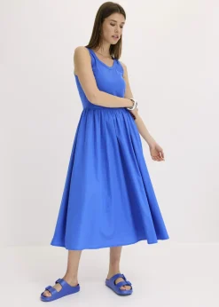 Vestido de punto en mezcla de materiales