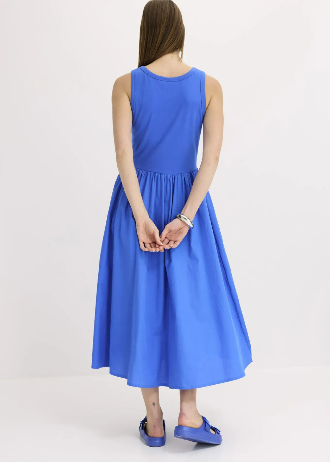 Vestido de punto en mezcla de materiales
