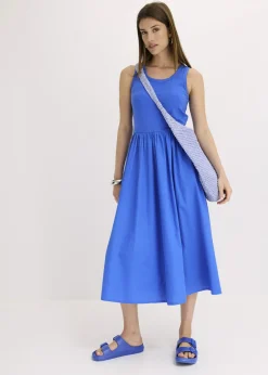 Vestido de punto en mezcla de materiales