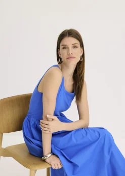 Vestido de punto en mezcla de materiales