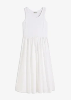 Vestido de punto en mezcla de materiales