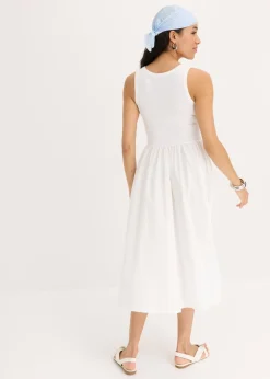 Vestido de punto en mezcla de materiales