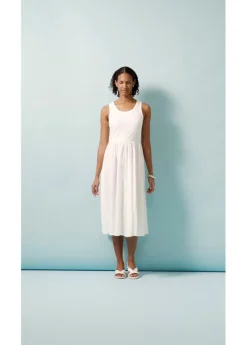 Vestido de punto en mezcla de materiales