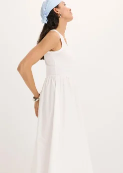 Vestido de punto en mezcla de materiales