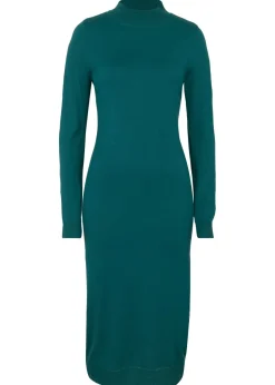 Vestido de punto fino con cuello alto