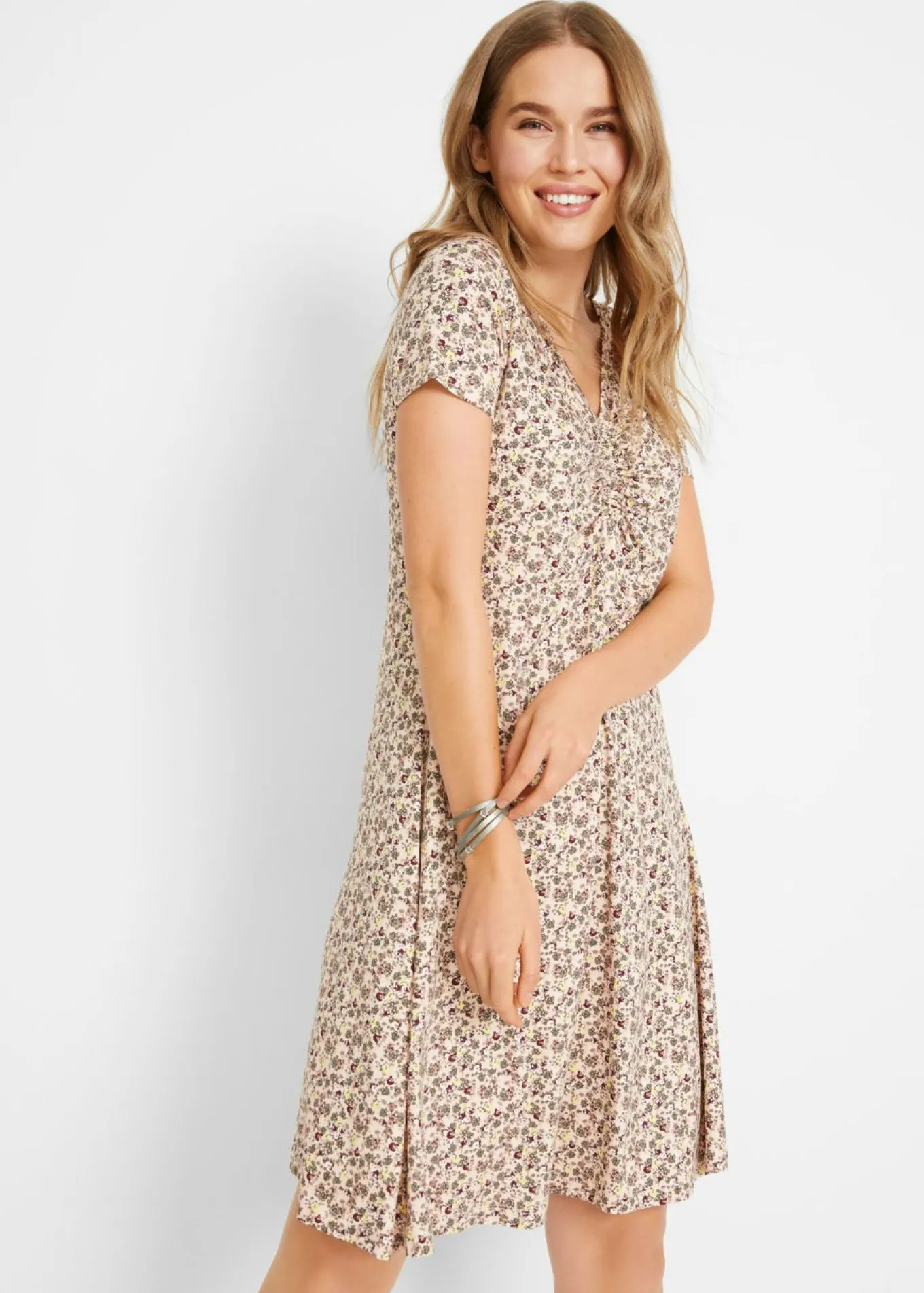 Vestido de punto hasta la rodilla de mezcla de viscosa
