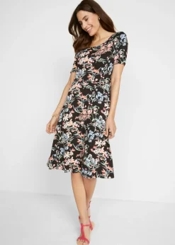 Vestido de punto hasta la rodilla con corte en A