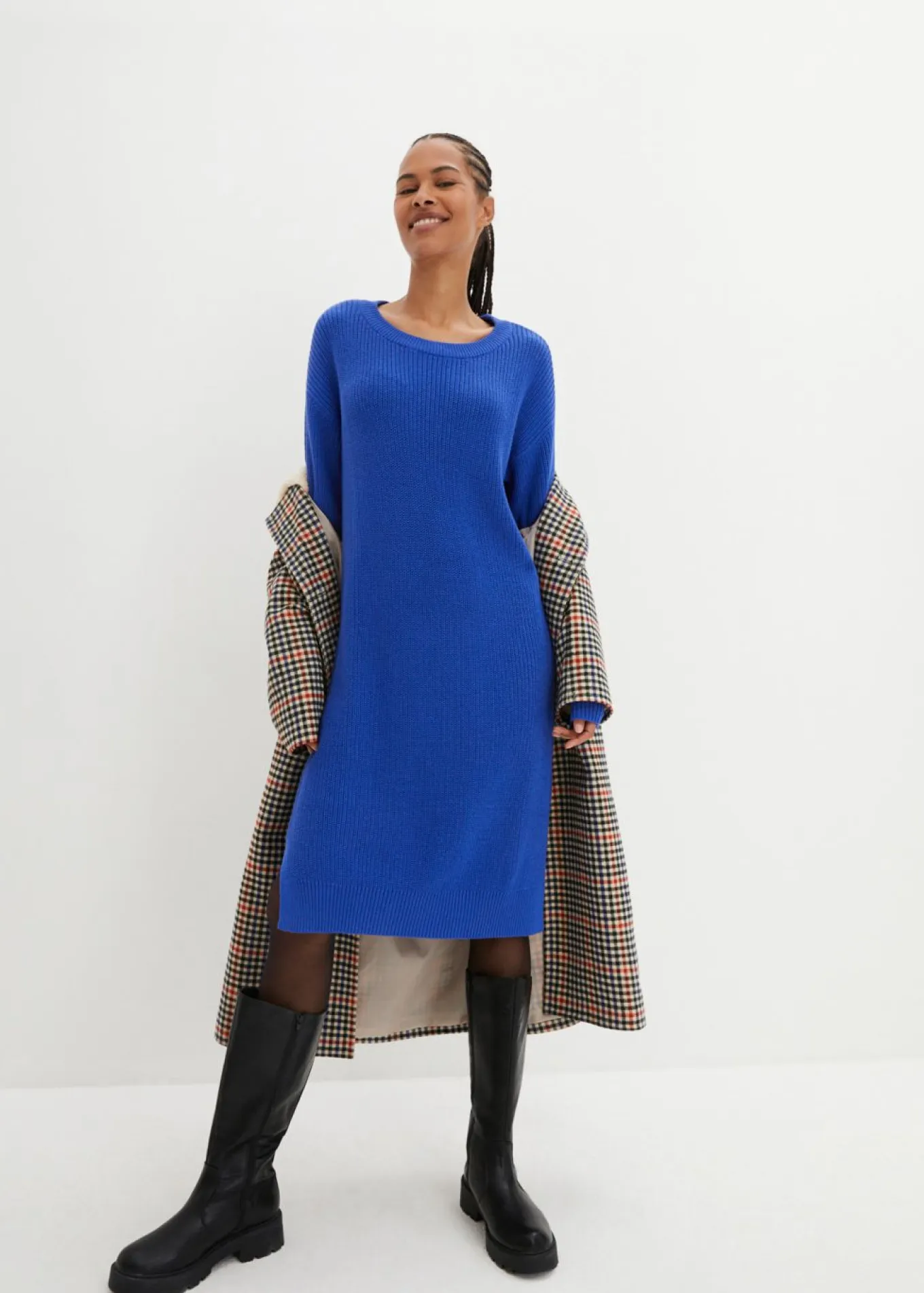 Vestido de punto holgado de canalé