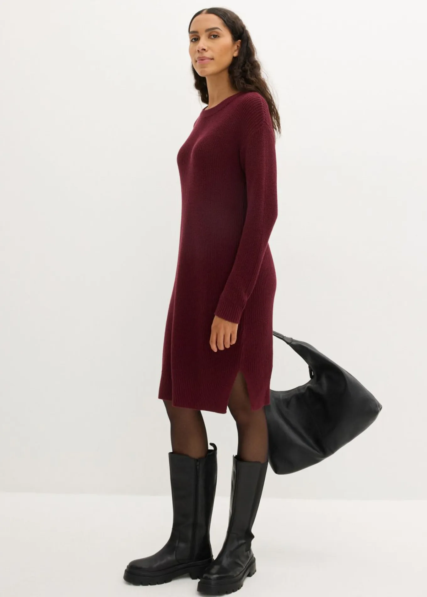 Vestido de punto holgado de canalé