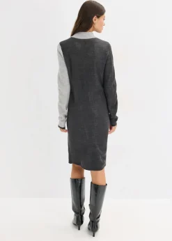 Vestido de punto jacquard con rayas modernas