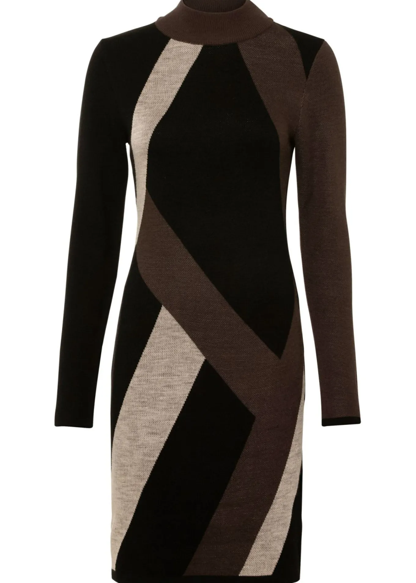 Vestido de punto jacquard con rayas modernas