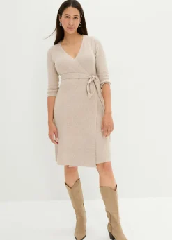 Vestido de punto suave para el embarazo y la lactancia con mangas 3/4
