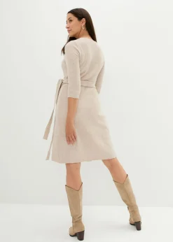 Vestido de punto suave para el embarazo y la lactancia con mangas 3/4
