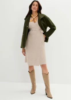 Vestido de punto suave para el embarazo y la lactancia con mangas 3/4