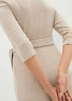 Vestido de punto suave para el embarazo y la lactancia con mangas 3/4
