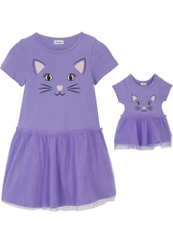 Vestido de punto y vestido de muñeca (2 piezas) de puro algodón orgánico