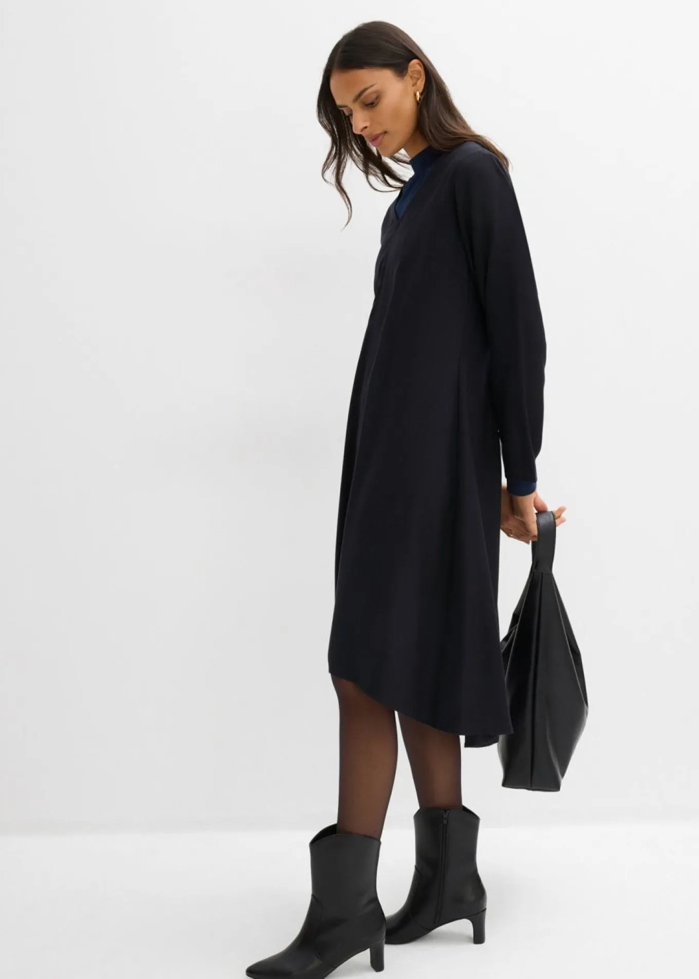 Vestido de sarga de lyocell fluido