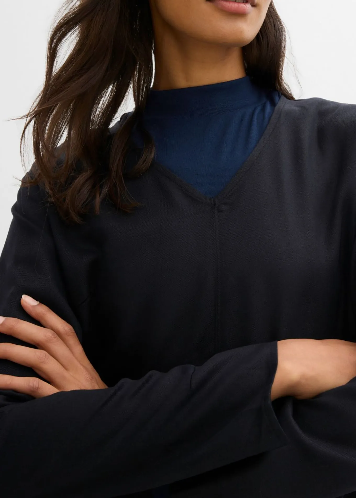 Vestido de sarga de lyocell fluido