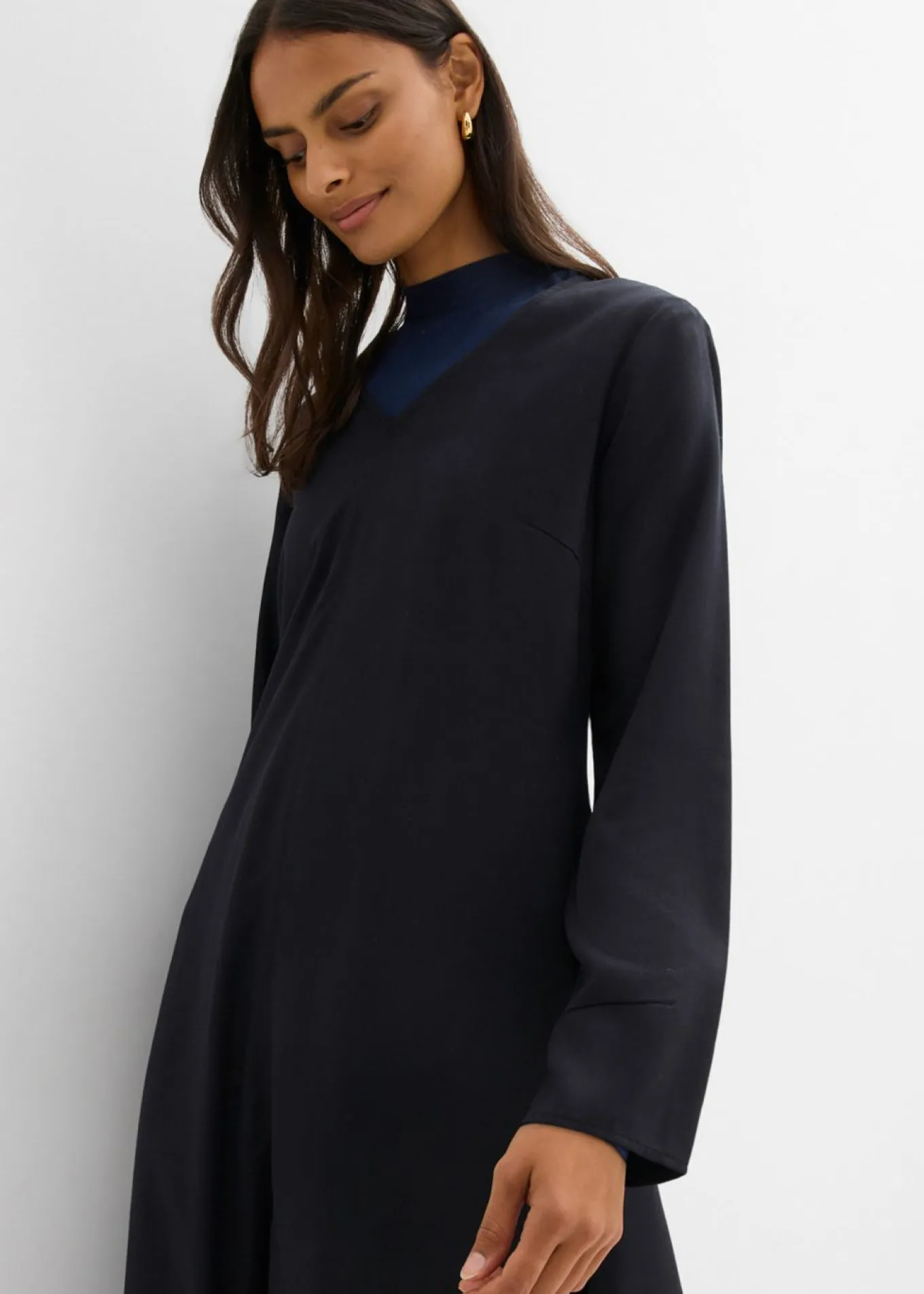 Vestido de sarga de lyocell fluido