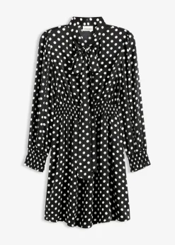 Vestido de satén fluido con lazo en el cuello