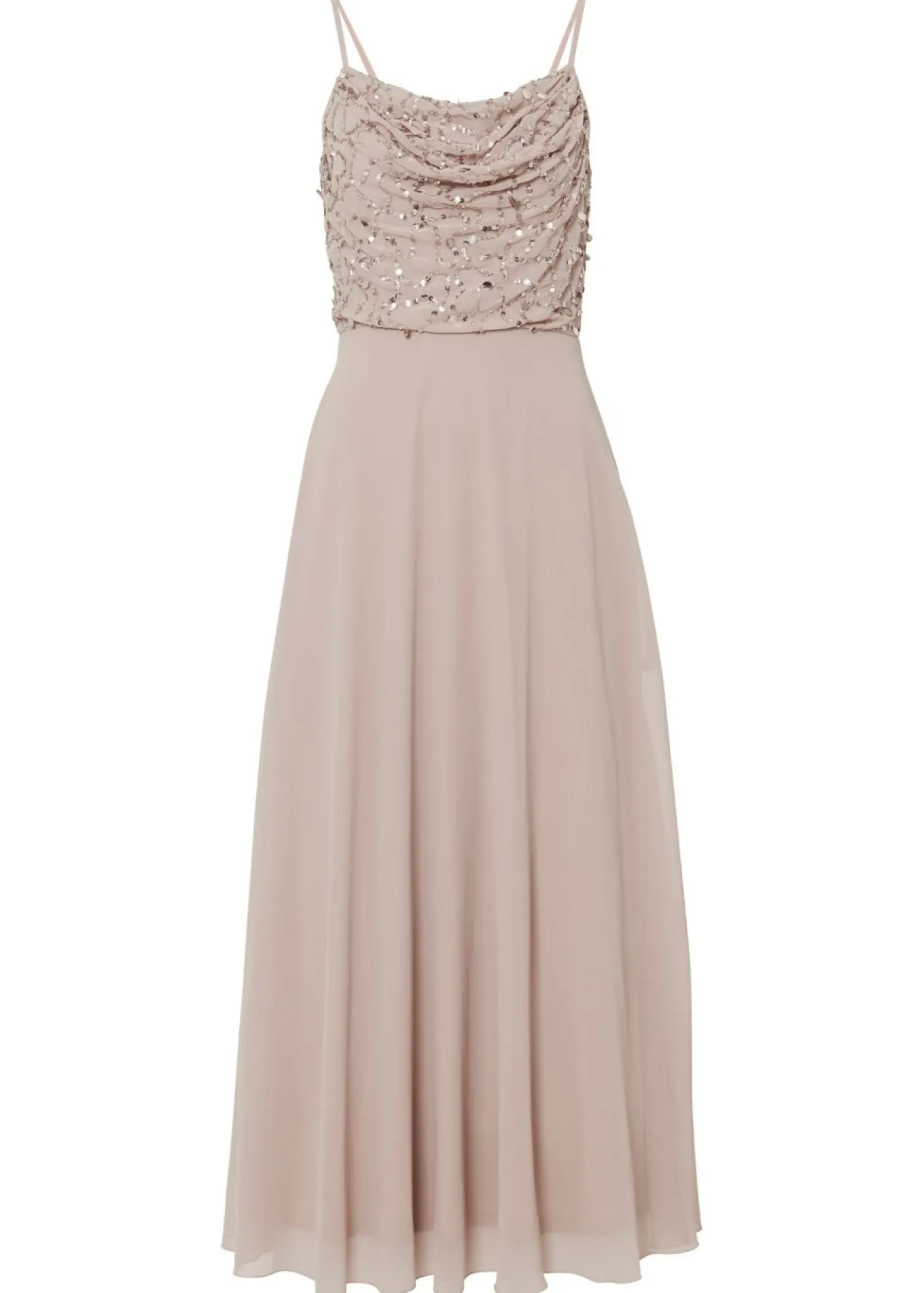Vestido de tirantes con lentejuelas bordadas