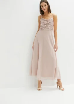 Vestido de tirantes con lentejuelas bordadas
