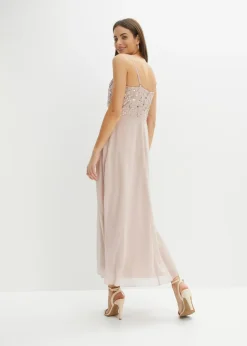 Vestido de tirantes con lentejuelas bordadas