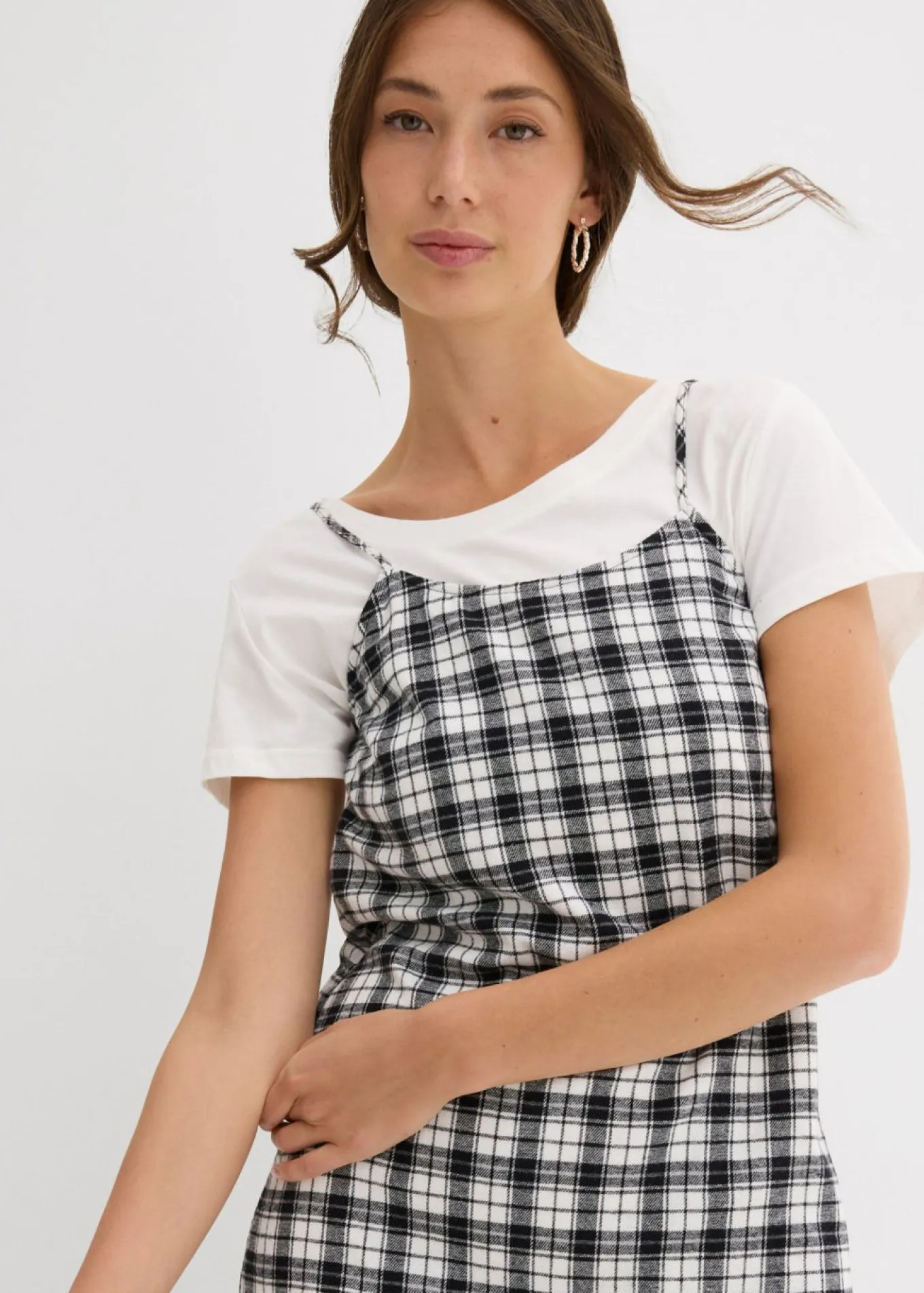 Vestido de tirantes de franela de algodón puro
