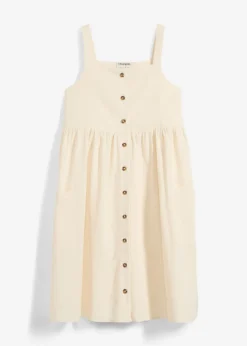 Vestido de tirantes de mezcla de lino transpirable