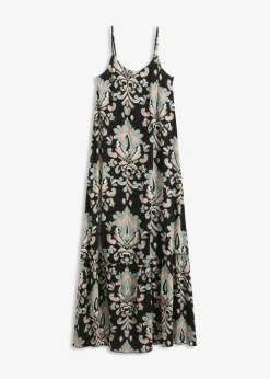 Vestido de tirantes de viscosa estructurada