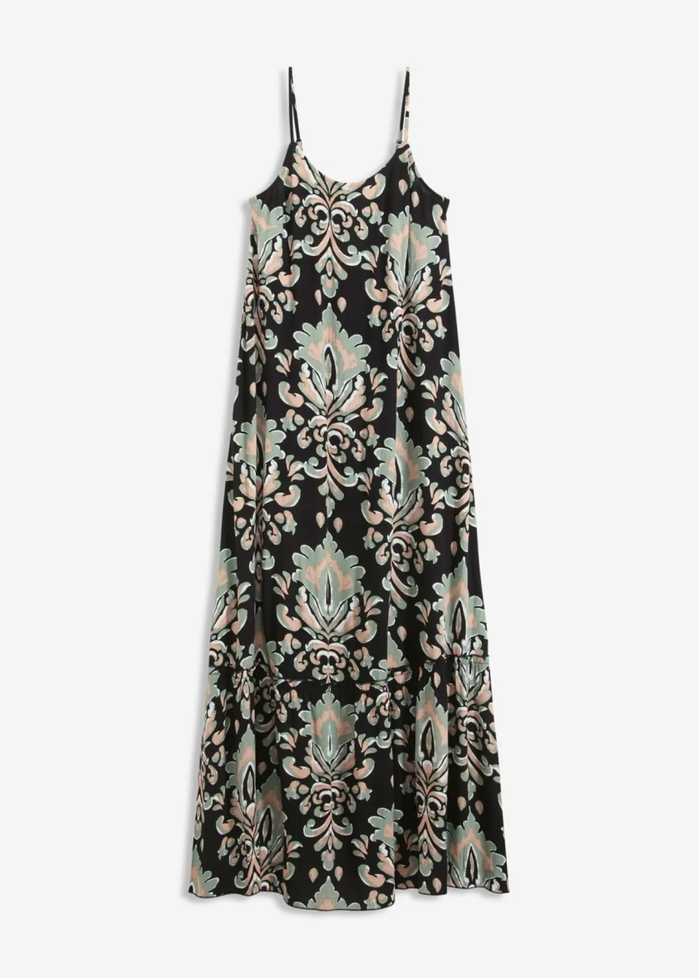 Vestido de tirantes de viscosa estructurada