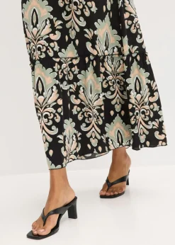 Vestido de tirantes de viscosa estructurada