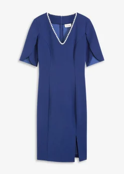 Vestido de tubo con aplicación de perlas