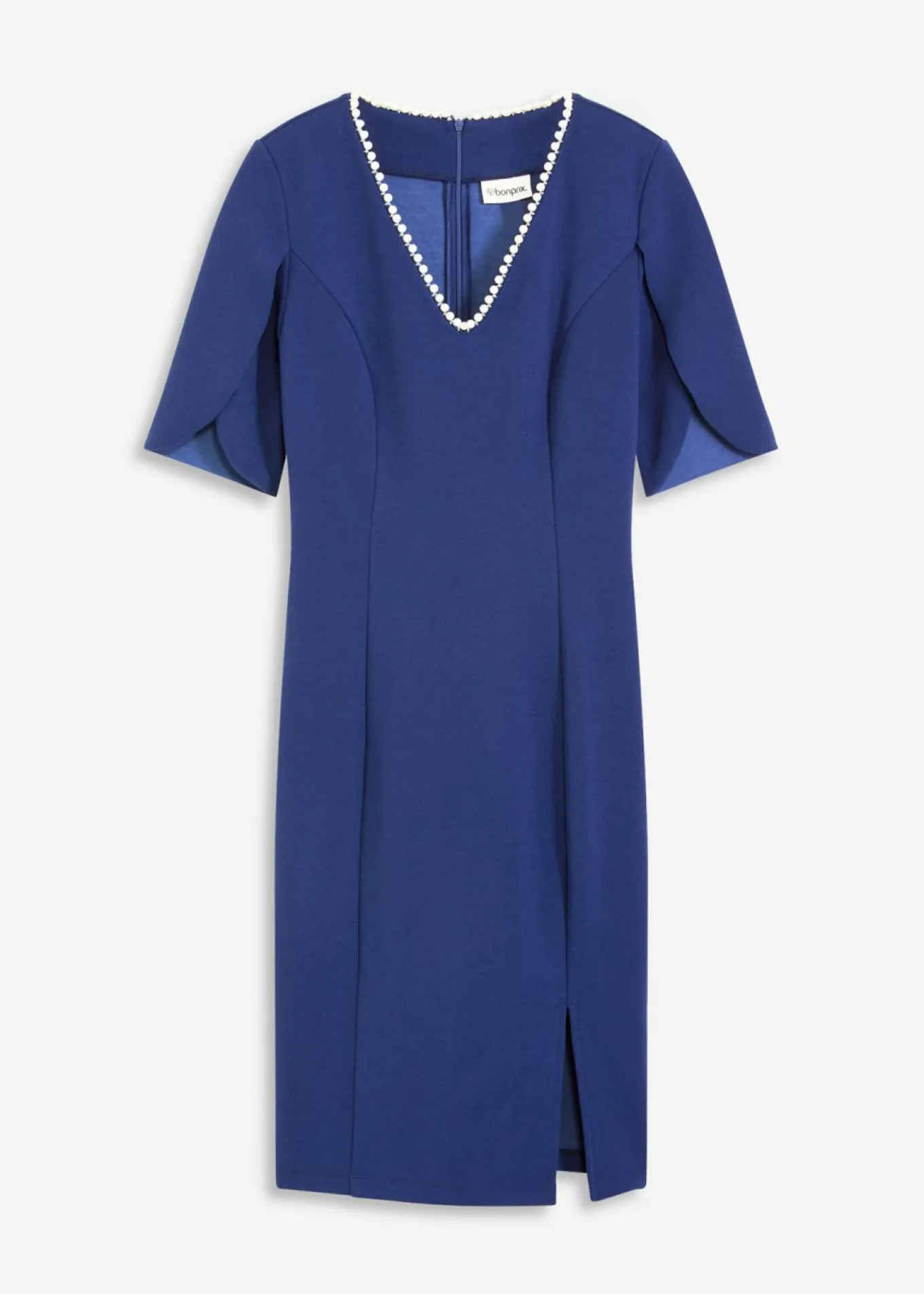 Vestido de tubo con aplicación de perlas