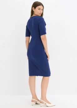 Vestido de tubo con aplicación de perlas