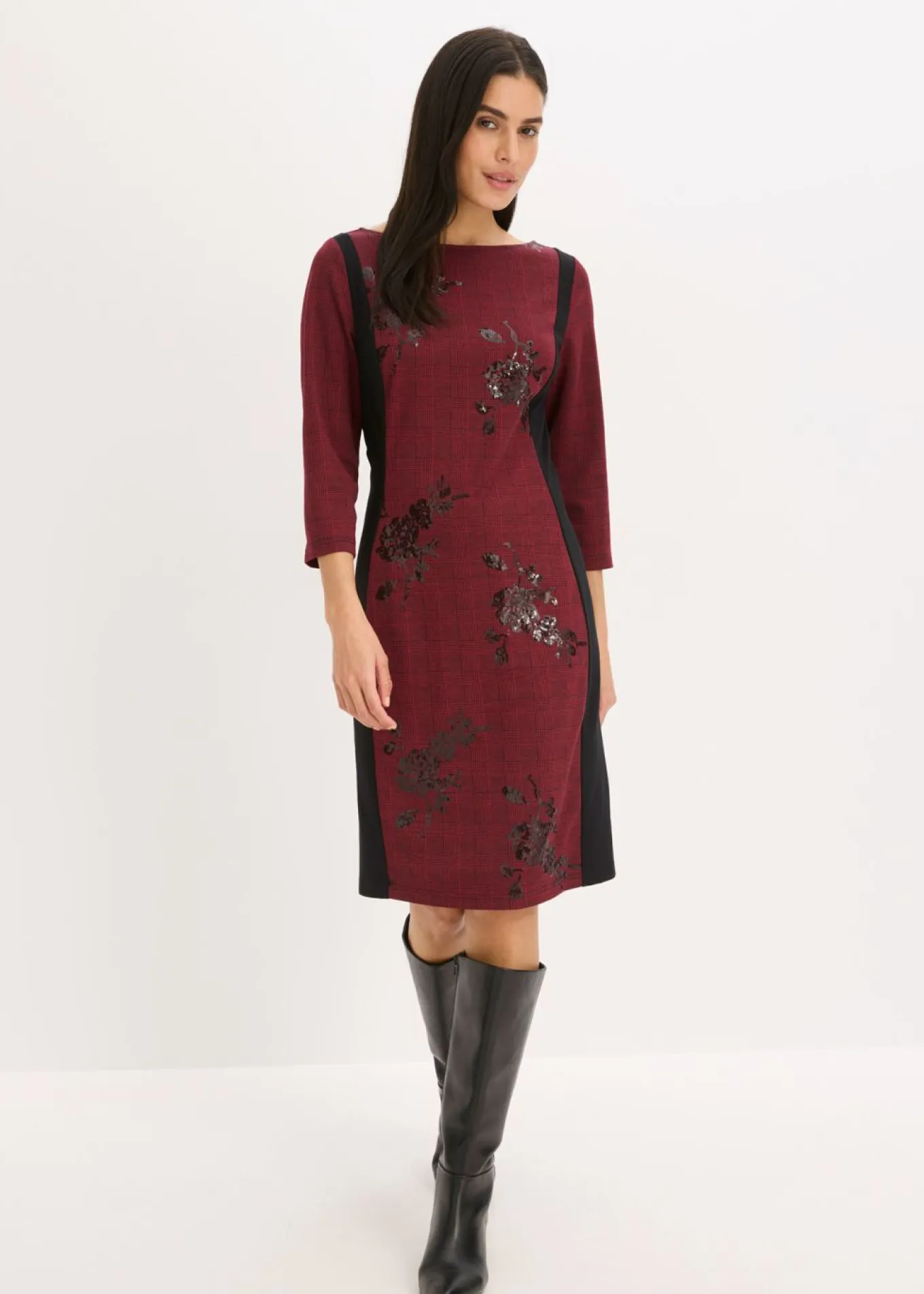 Vestido de tubo con bordado de lentejuelas