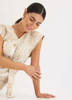 Vestido de viscosa con cordón (2 piezas)