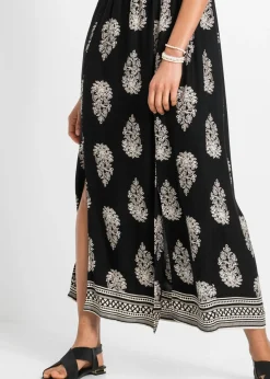 Vestido de viscosa fluida con escote bañera