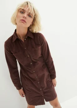 Vestido elástico de pana