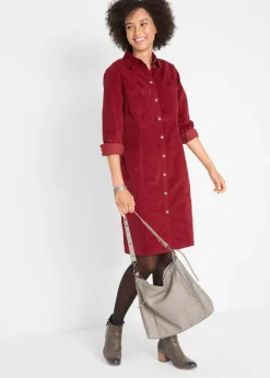 Vestido elástico de pana