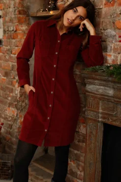 Vestido elástico de pana