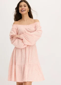 Vestido estampado con escote bañera