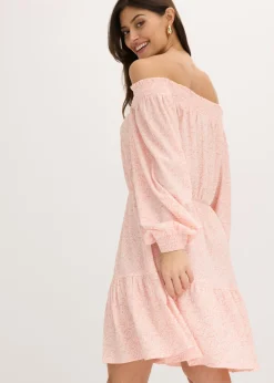 Vestido estampado con escote bañera