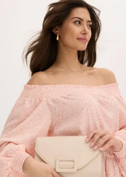 Vestido estampado con escote bañera
